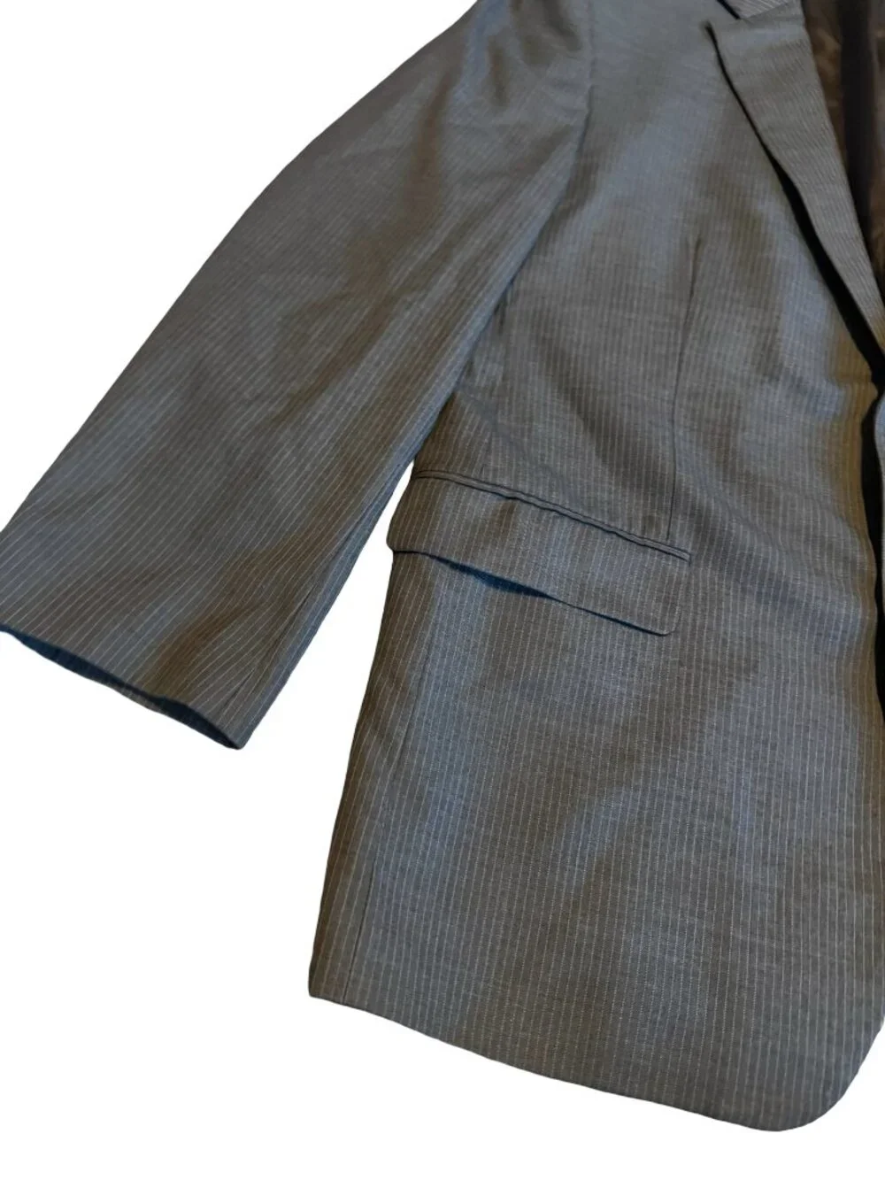 Ralph Lauren Blue Label Grey Blazer Jacket Sport Coat Pinstripe Classic Size 46R